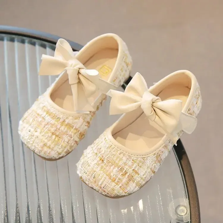 21-30 Spring Fashion Bow Baby Girl Party Shoes for Kids Shoes Children Dress Black Shoe Due To Princesses Cloth Art Leather Shoe