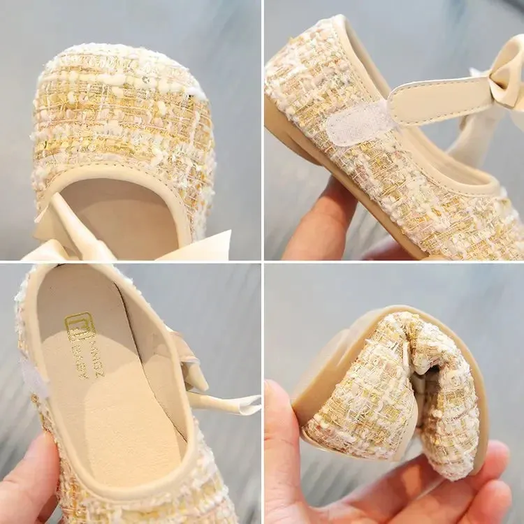 21-30 Spring Fashion Bow Baby Girl Party Shoes for Kids Shoes Children Dress Black Shoe Due To Princesses Cloth Art Leather Shoe