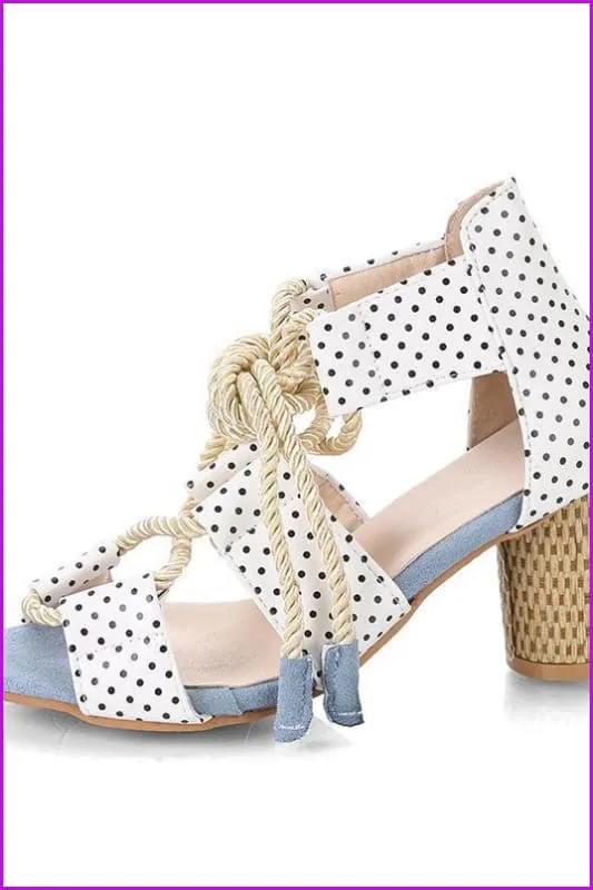 8 Colors Fashion Rope Pumps High Heel Sandal Shoes F174