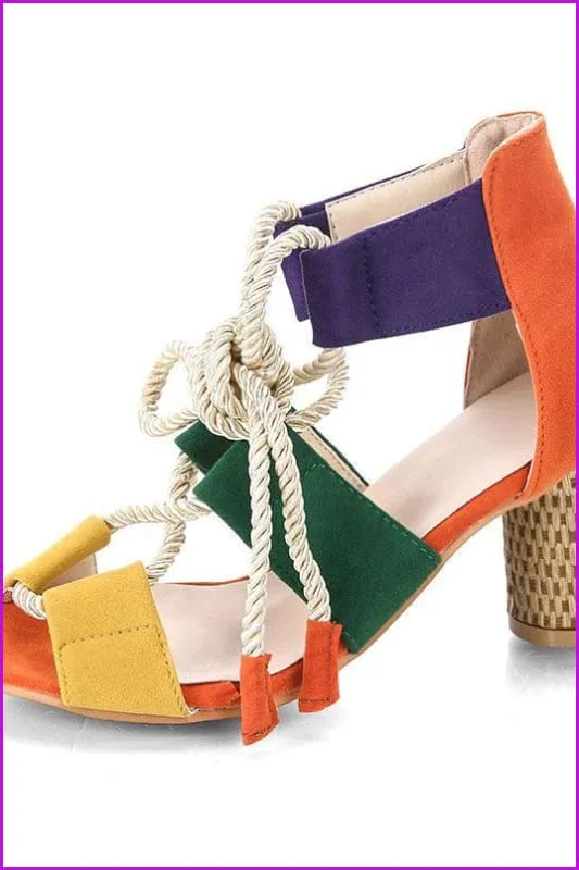 8 Colors Fashion Rope Pumps High Heel Sandal Shoes F174