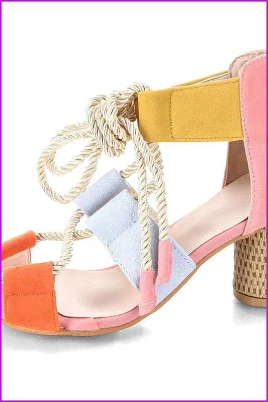 8 Colors Fashion Rope Pumps High Heel Sandal Shoes F174