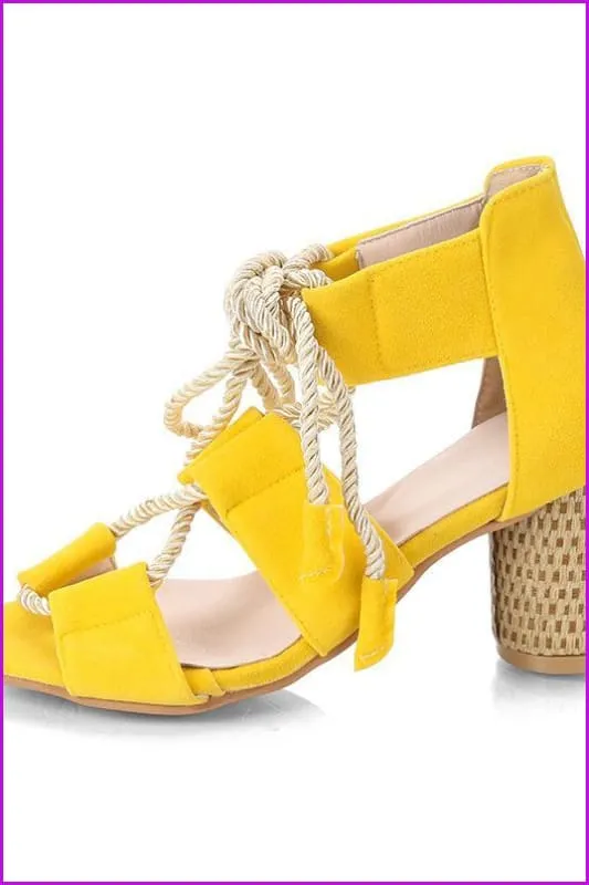 8 Colors Fashion Rope Pumps High Heel Sandal Shoes F174