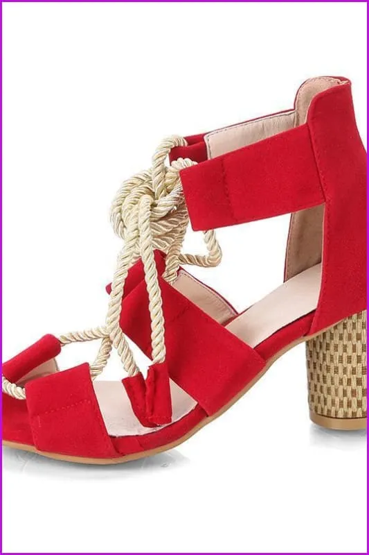 8 Colors Fashion Rope Pumps High Heel Sandal Shoes F174