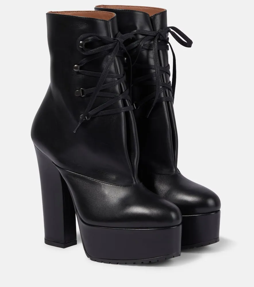 Alaia Trekk 135 leather ankle boots