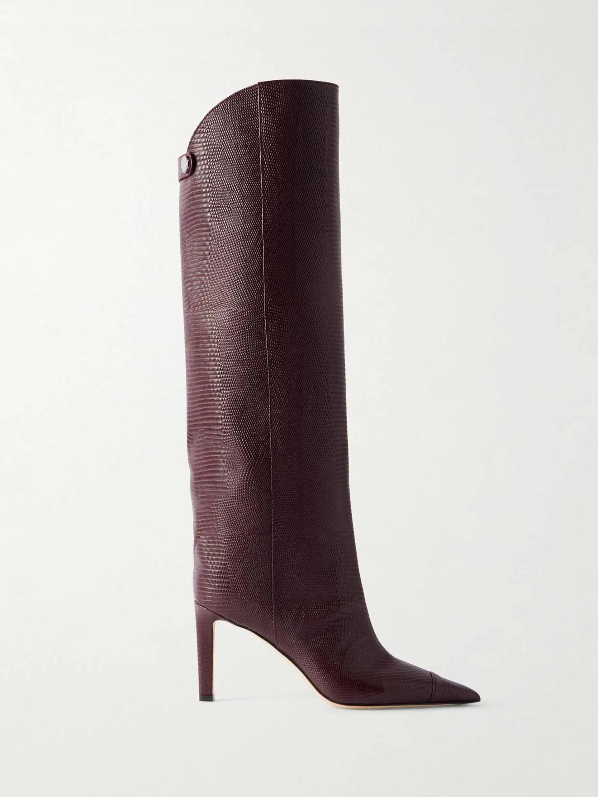 Alizze lizard-effect leather knee boots