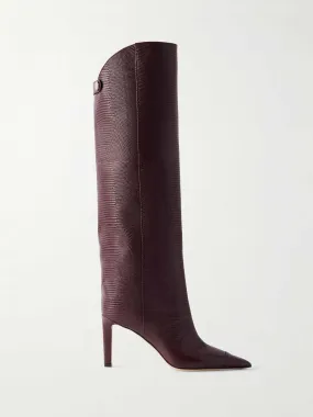 Alizze lizard-effect leather knee boots