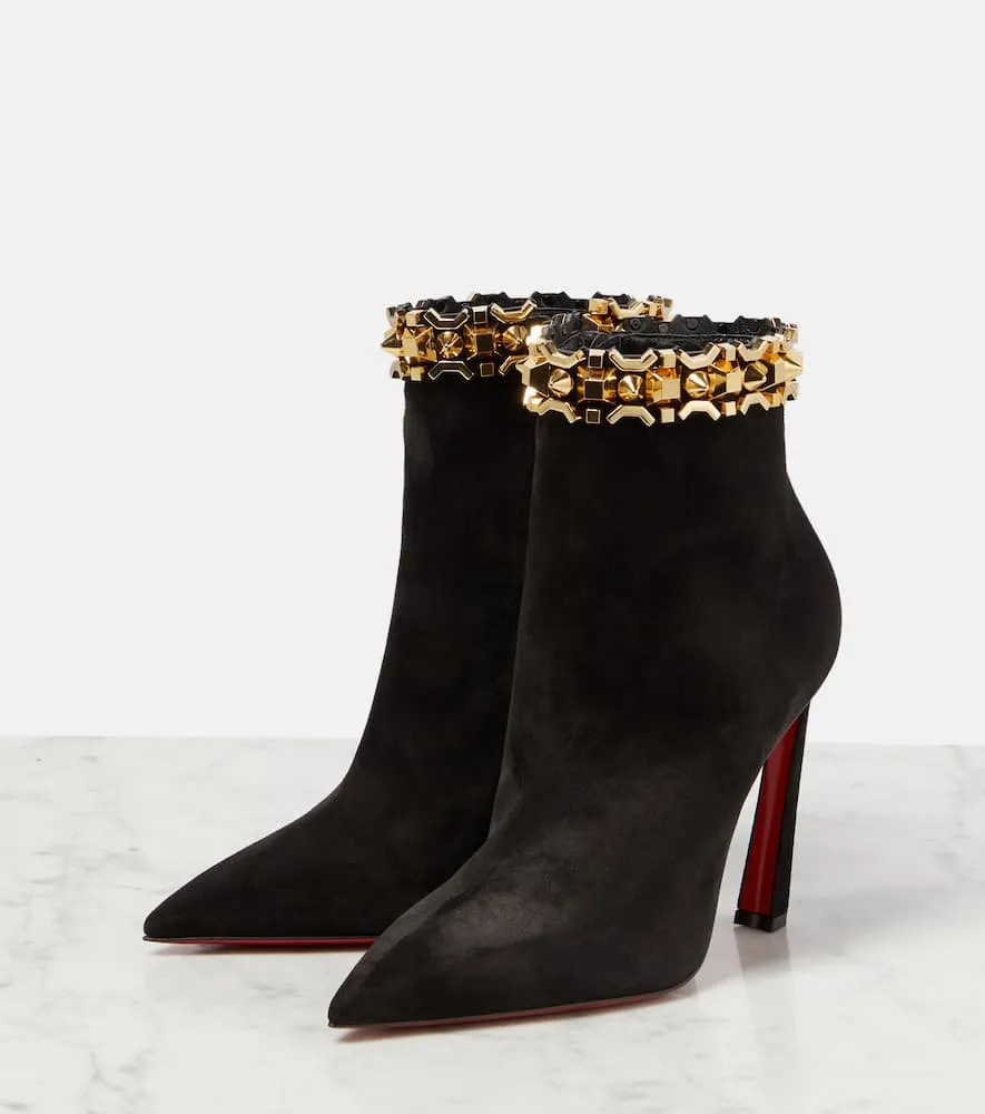 Christian Louboutin Asteroispikes embellished suede ankle boots