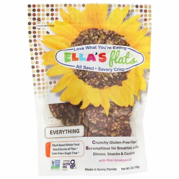 Ella's Flats - All Seed Savory Crisps, 6oz | Multiple Flavors