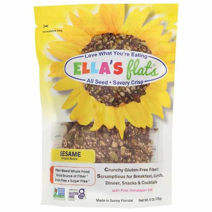 Ella's Flats - All Seed Savory Crisps, 6oz | Multiple Flavors