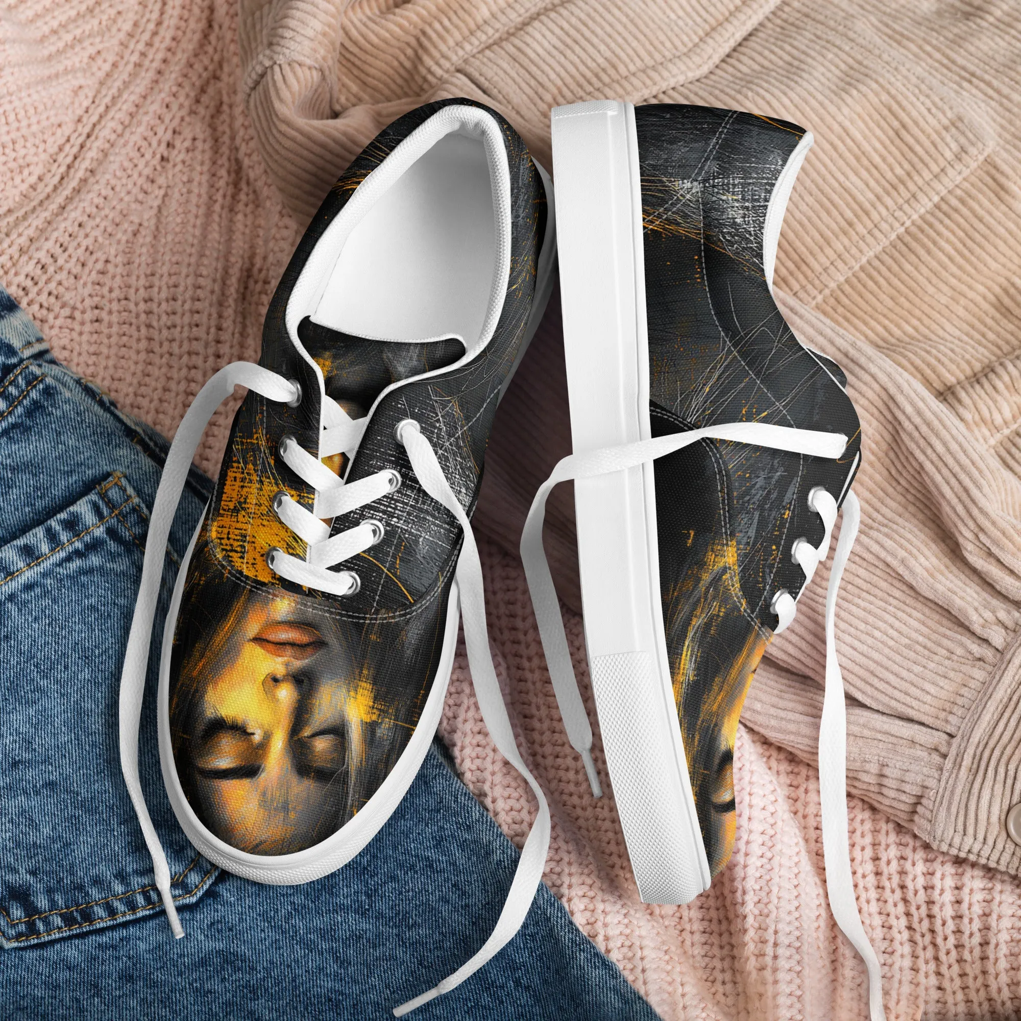 Eternal Elegance Women’s lace-up canvas shoes