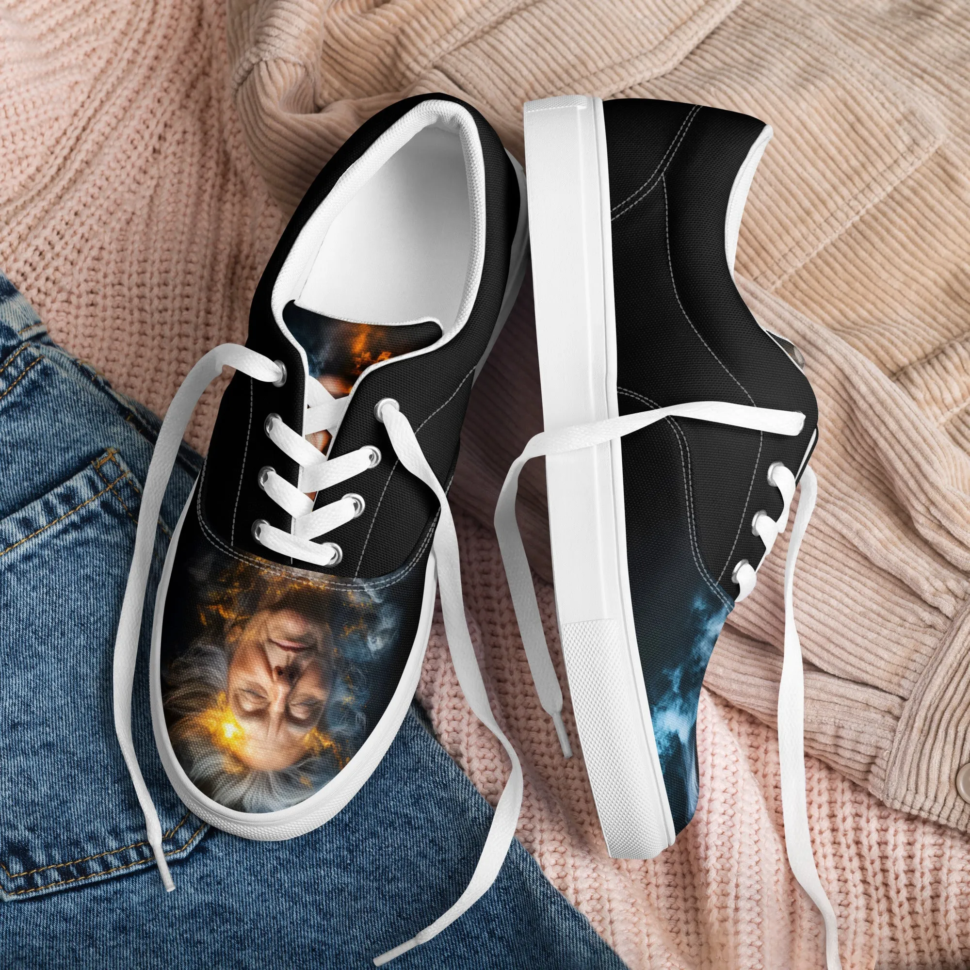 Fiery Beauty Women’s lace-up canvas shoes