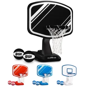GoSports Splash Hoop PRO Swimming Pool Basketball Game - Includes Poolside Water Basketball Hoop, 2 Balls and Pump - Black
