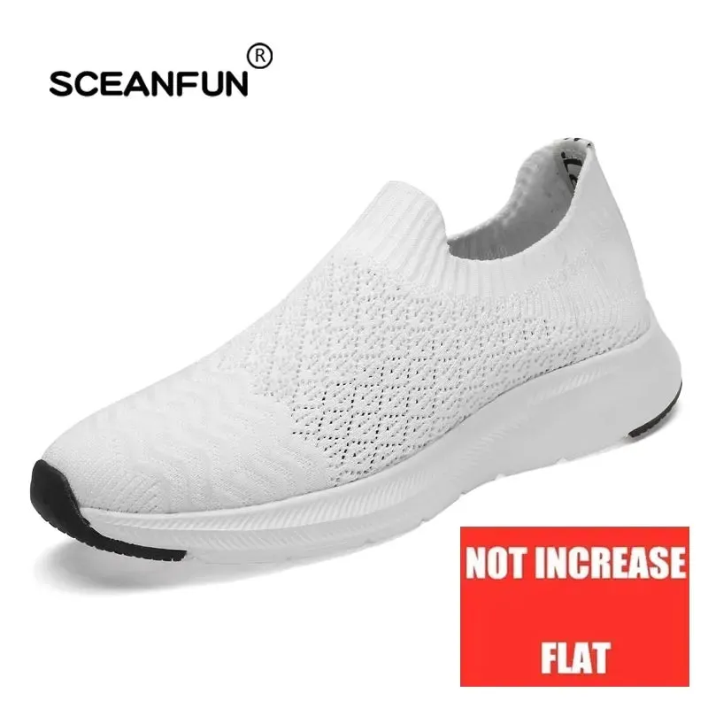 Increase Shoes Thick Soles Lift 6cm Black White Sneakers For Men Casual Shoes Mesh Elevator Sports Tenis Masculino