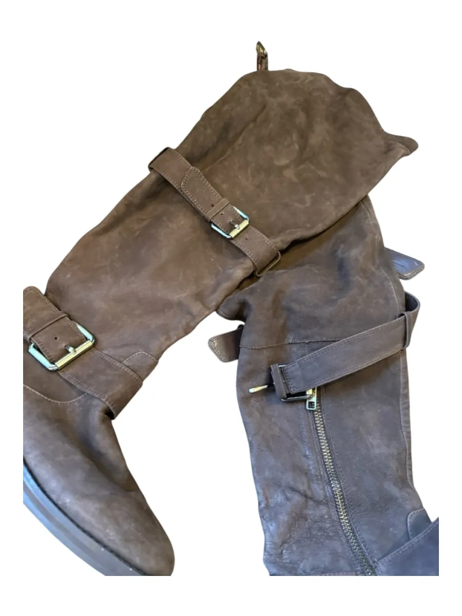 Kenneth Cole Shoe Size 6.5 Brown Leather Buckle Over the Knee Boots