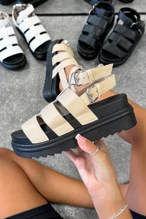 MAKE ME Chunky Gladiator Sandals - Beige