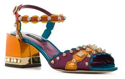 Multi Metallic Studded Sandals