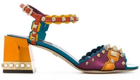 Multi Metallic Studded Sandals