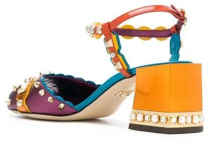 Multi Metallic Studded Sandals