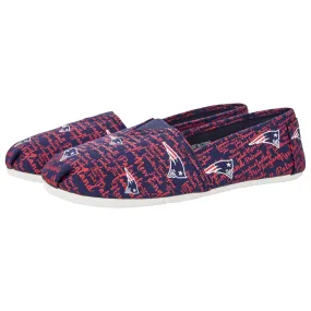 New England Patriots NFL Womens Script Print Canvas Shoes