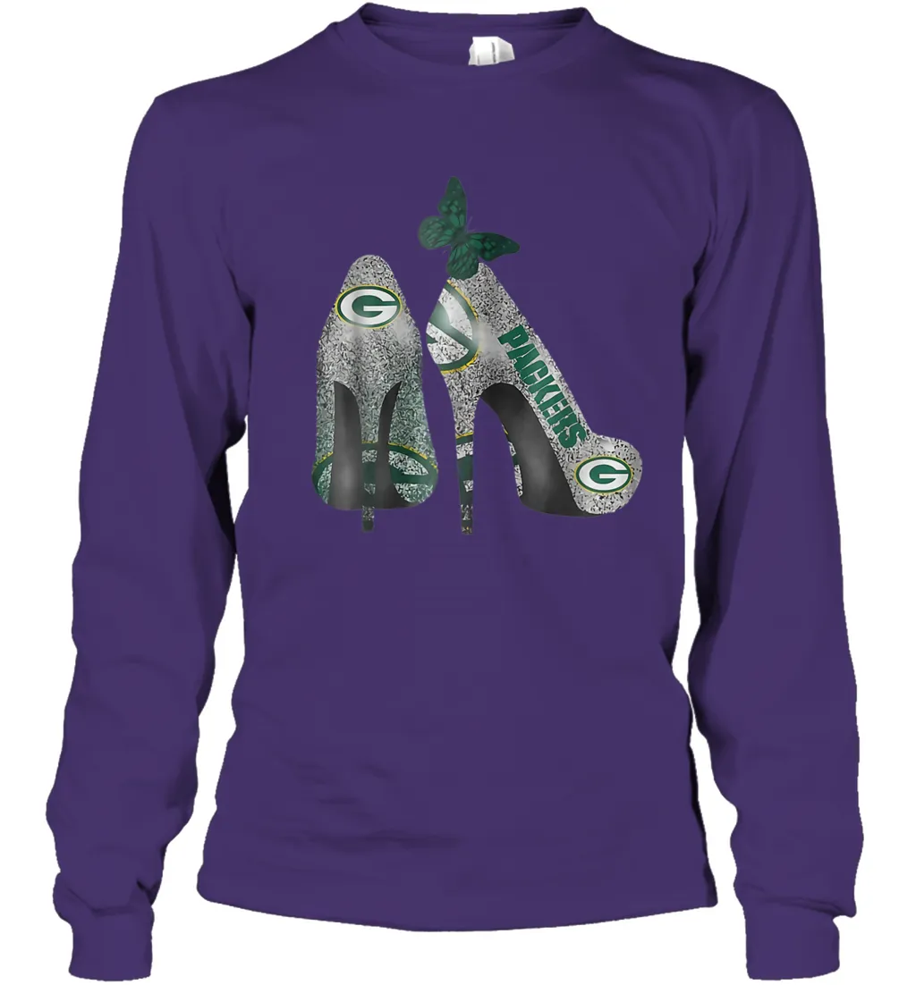NFL Green Bay Packers Rhinestone High Heels Youth Long Sleeve T-Shirt