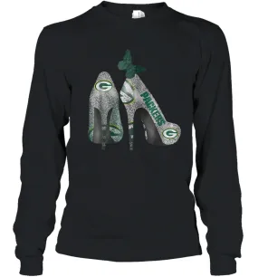 NFL Green Bay Packers Rhinestone High Heels Youth Long Sleeve T-Shirt