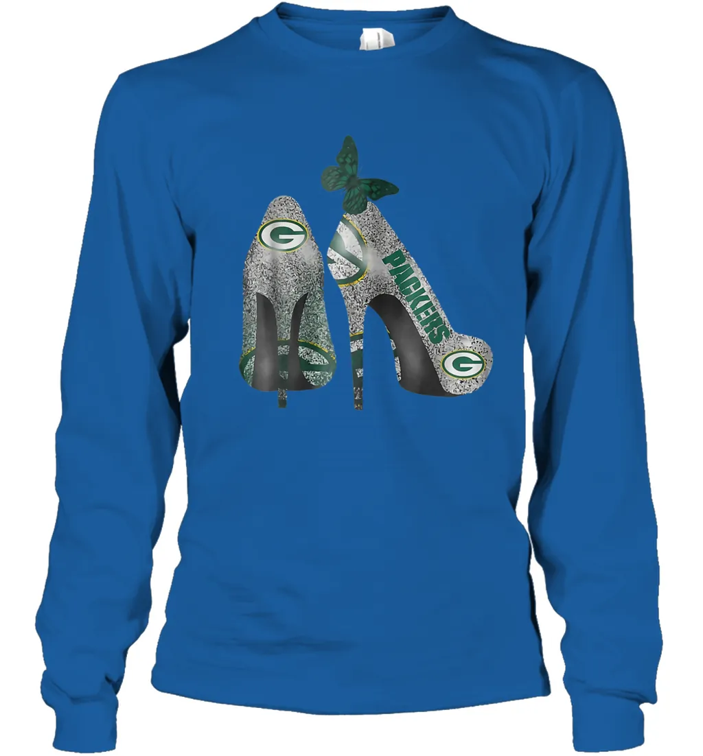 NFL Green Bay Packers Rhinestone High Heels Youth Long Sleeve T-Shirt