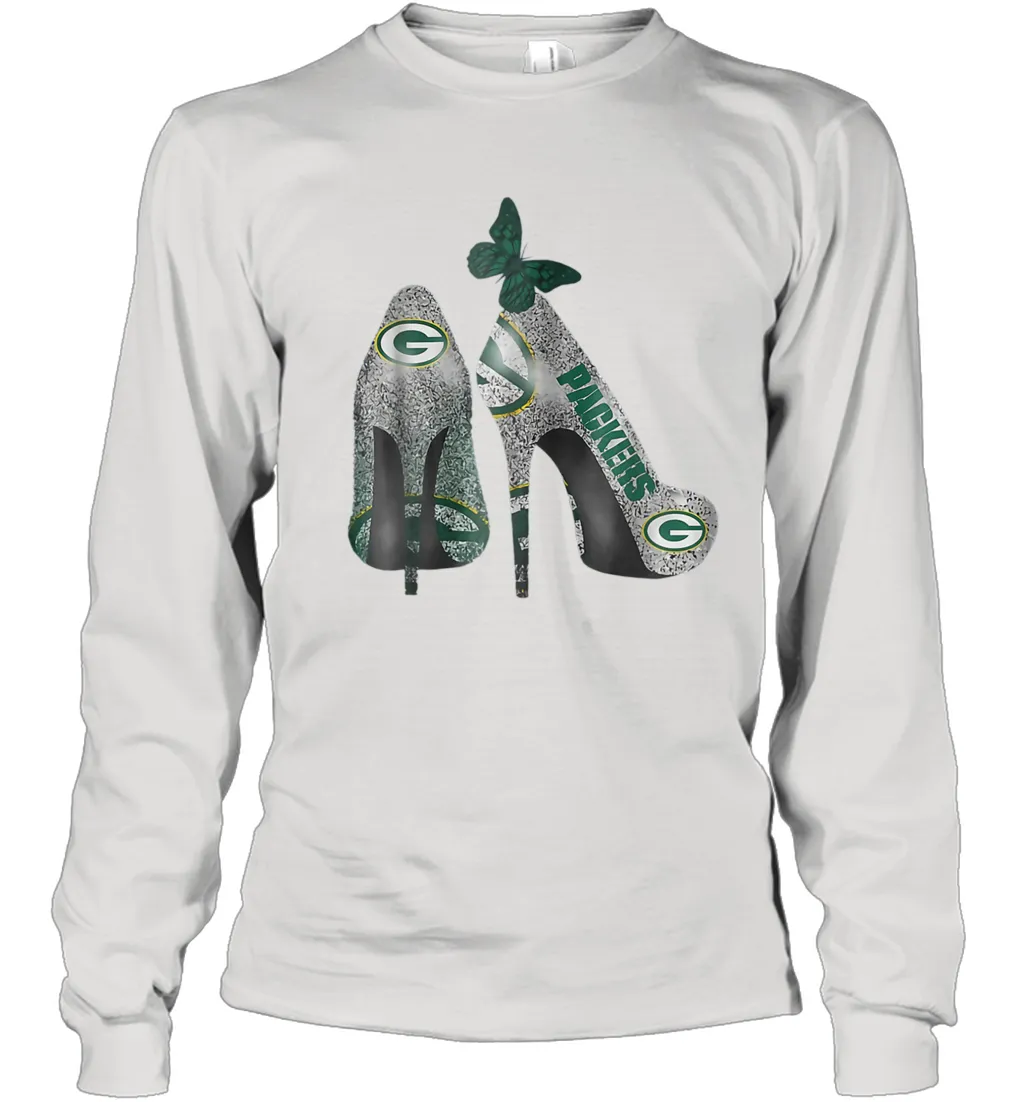 NFL Green Bay Packers Rhinestone High Heels Youth Long Sleeve T-Shirt