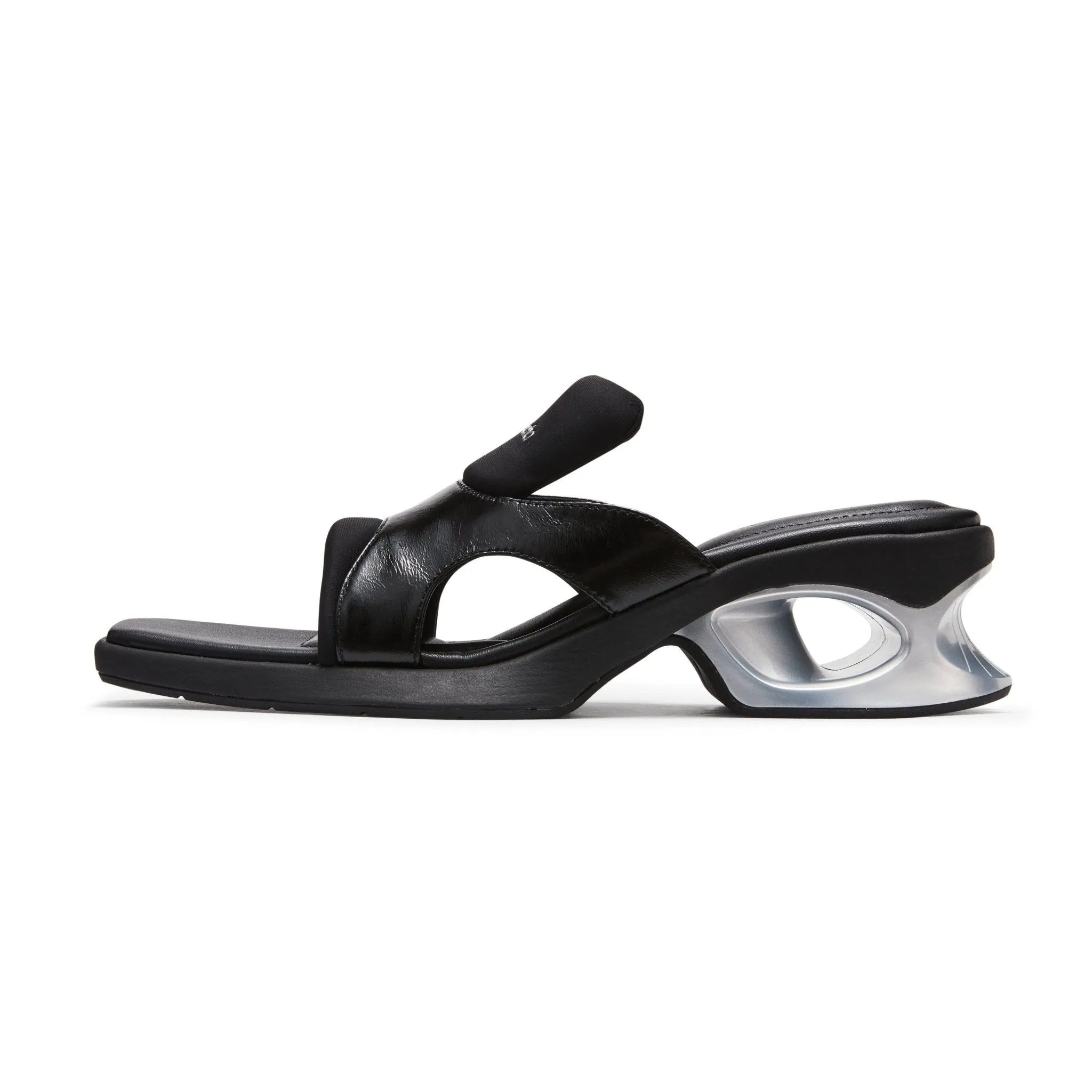 Pointed Square Toe Sports Sandals in Black