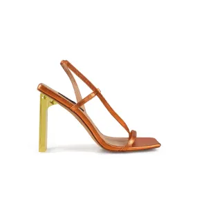 Tahlia Sandal Orange Metallic Leather