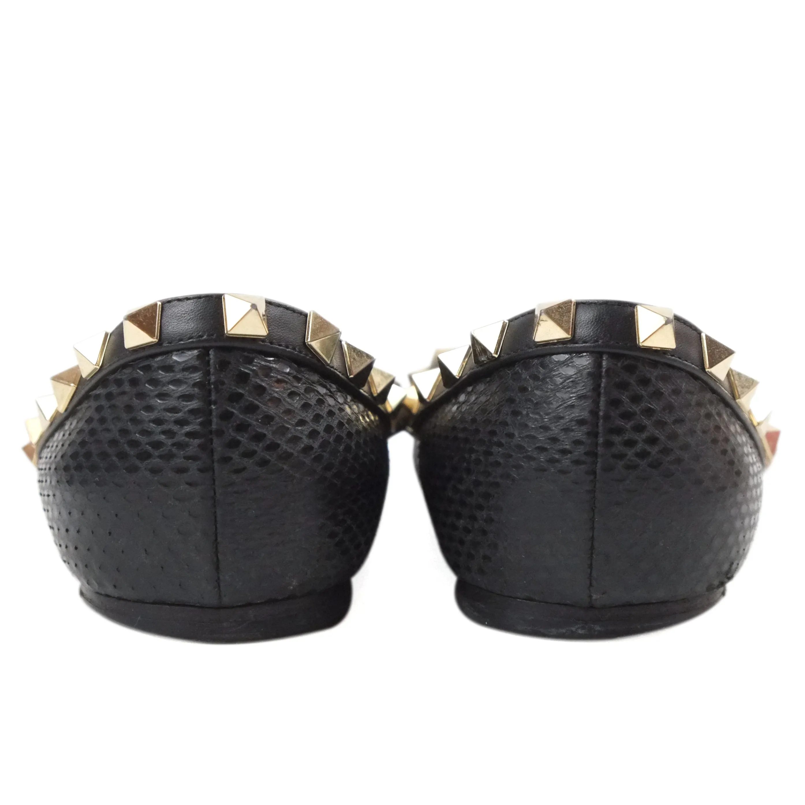 Valentino Flats Python Black