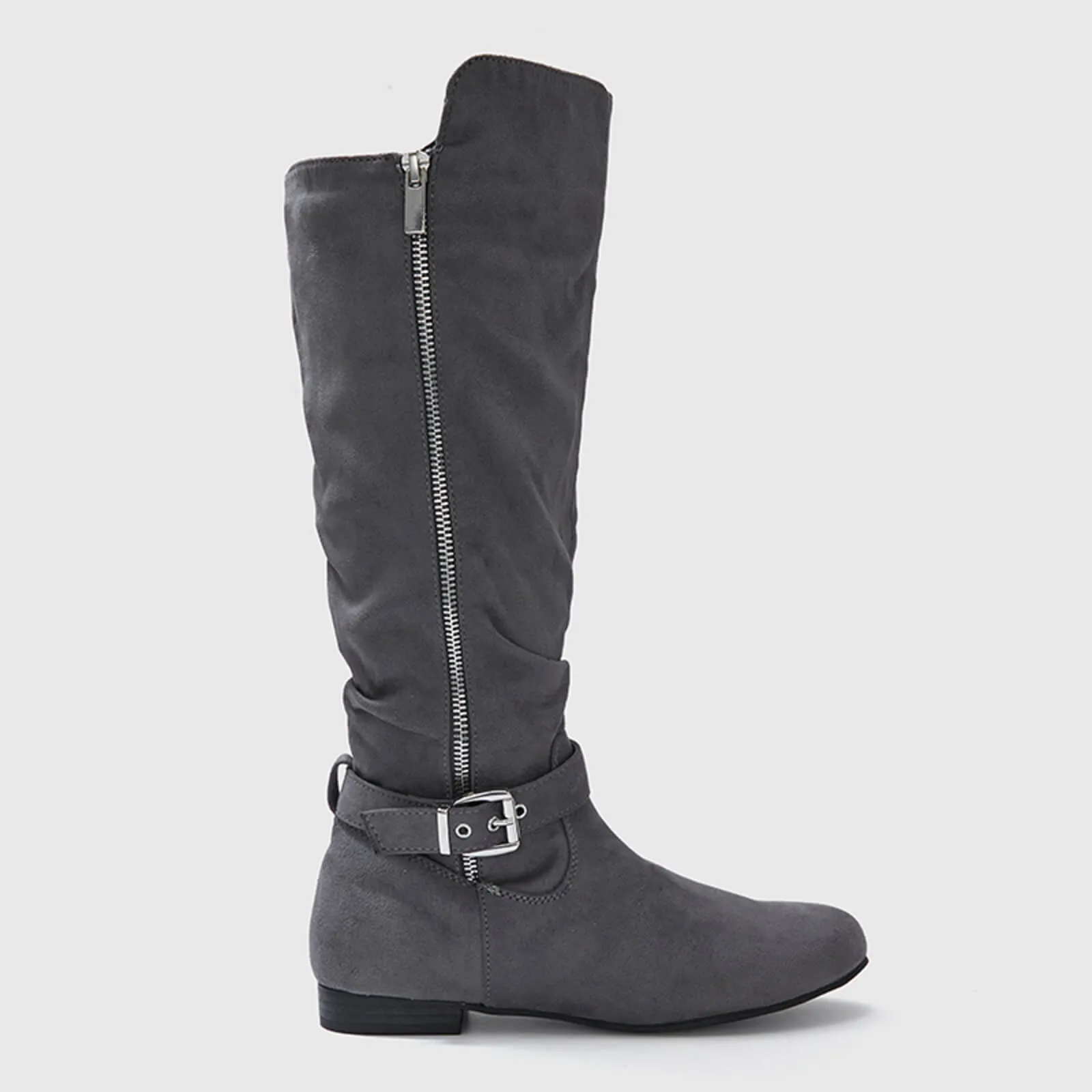 Wide Calf Knee High Boots Zipper Style
