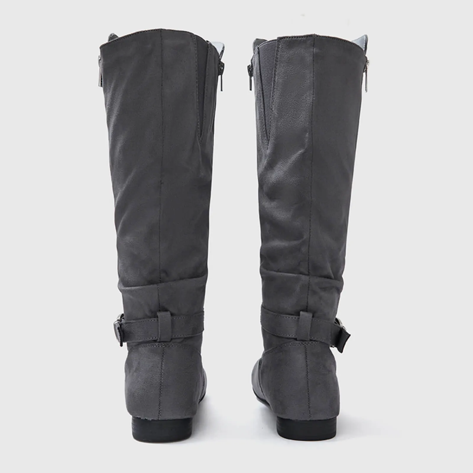 Wide Calf Knee High Boots Zipper Style