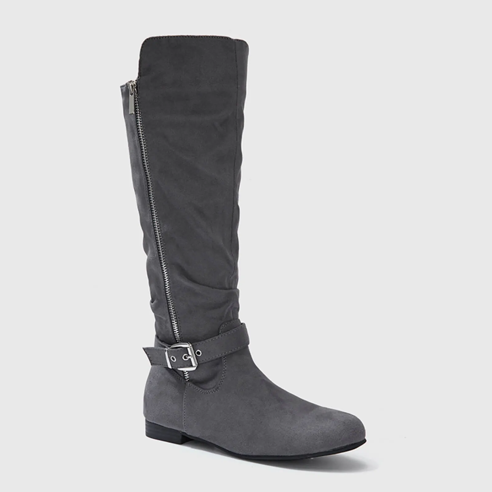 Wide Calf Knee High Boots Zipper Style